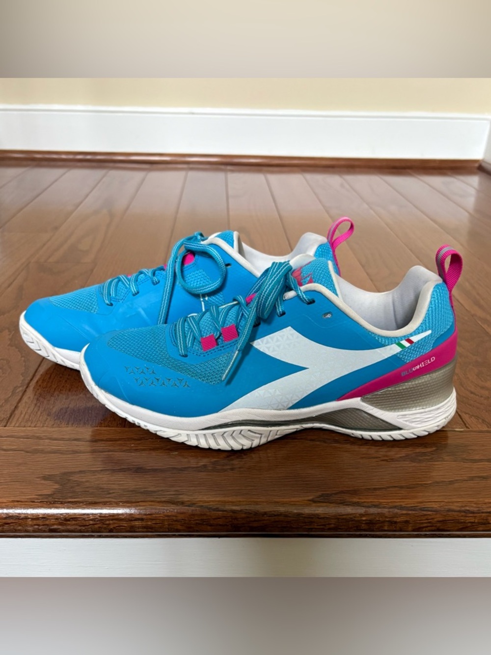 Diadora Women's Athletic Shoes - Blue, White, Pink